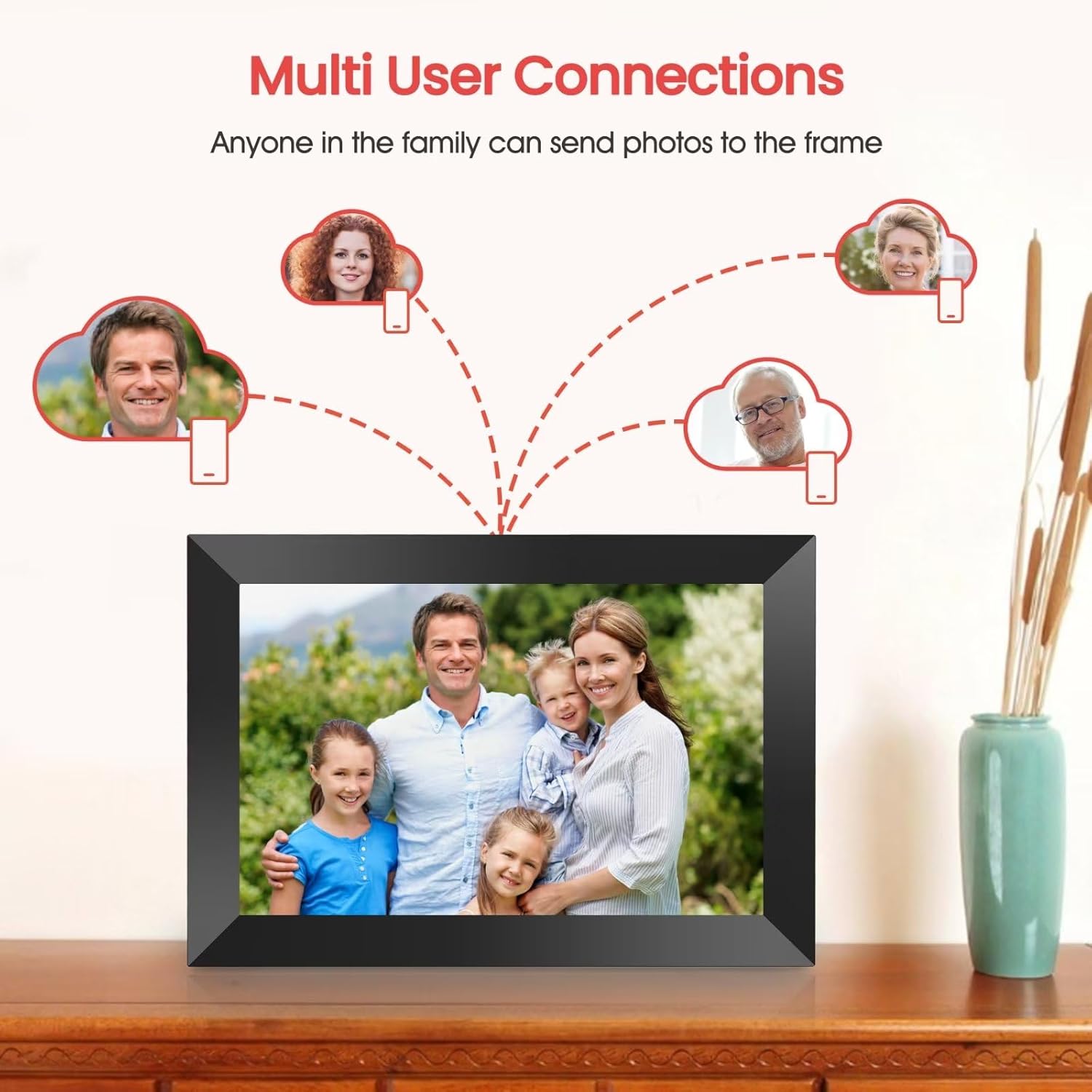 Frameo 10.1 Inch WiFi Digital Picture Frame, 1280x800 HD IPS Touch Screen Photo Frame Electronic, 32GB Memory, Auto-Rotate, Wall Mountable, Share Photos/Videos Instantly via Frameo App from Anywhere - Image 5