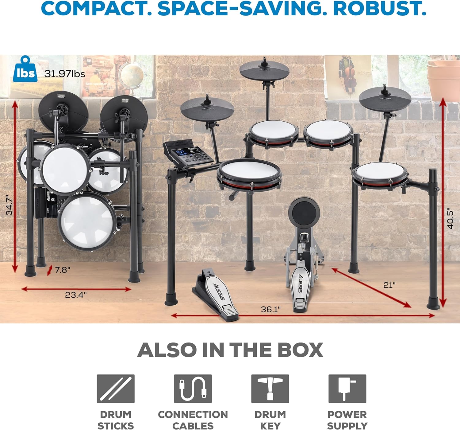 Alesis Nitro Max Kit Electric Drum Set with Quiet Mesh Pads, 10" Dual Zone Snare, Bluetooth, 440+ Authentic Sounds, Drumeo, USB MIDI, Kick Pedal - Image 6